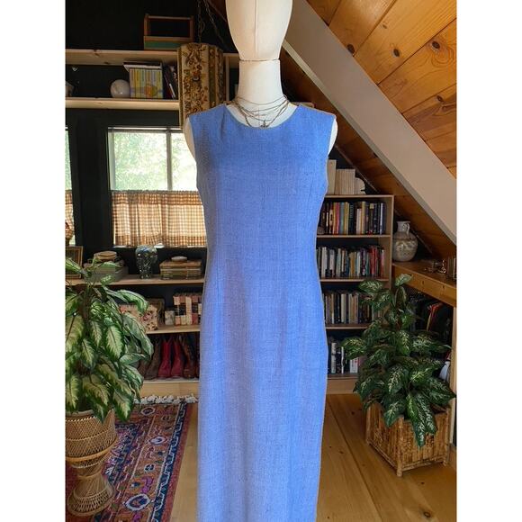 Blue Linen Dress Vintage - Picture 9 of 10
